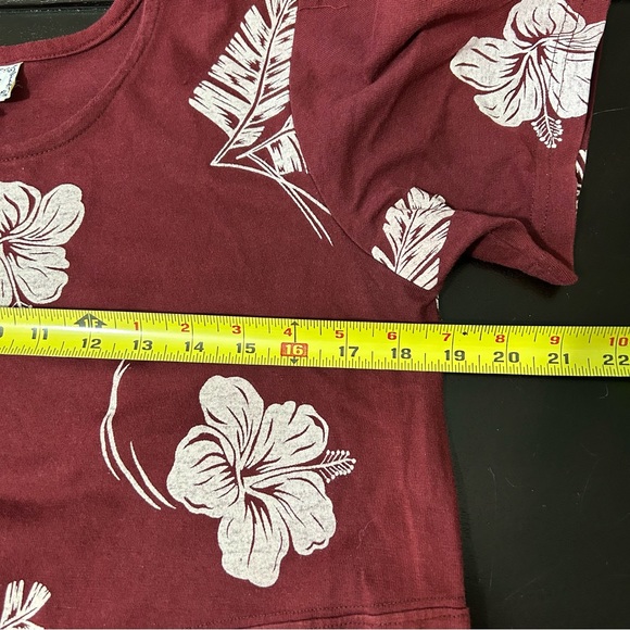 Vintage Floral Boutique Maxi Dress Jacqueline Studio Cotton Maroon White Aloha M - Picture 8 of 11